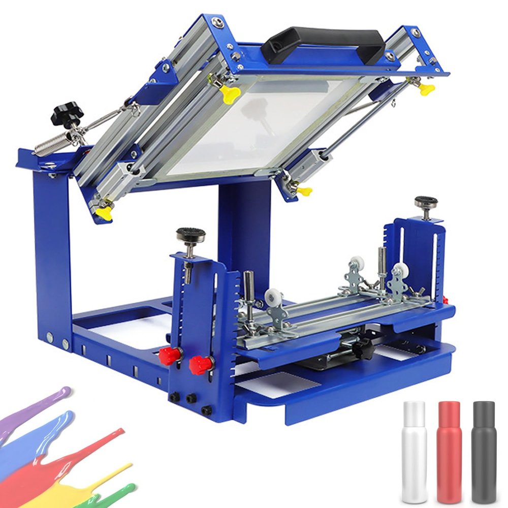 Commercial Grade Round Object Silk Screen Printer,Quick Change Roller System (Metal/Nylon/Plastic),Perfect for Small Batch Production & DIY Projects