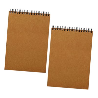 Lurrose 2pcs A5 Spiral Sketch Notebooks for Artists Flip-up Coil Drawing Pads Waterproof Loose-Leaf Notepads for School and Home Use