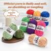 4 Packs Fluffy Chenille Yarn for Crocheting, Chunky Velvet Yarns for Crochet Amigurumi, Baby Yarn for Crocheting Soft Blanket, 349.9yds /14.1 oz Bulky Yarns for Crafts/Hats/Shoes/Socks (4 Denim Blue) view 4