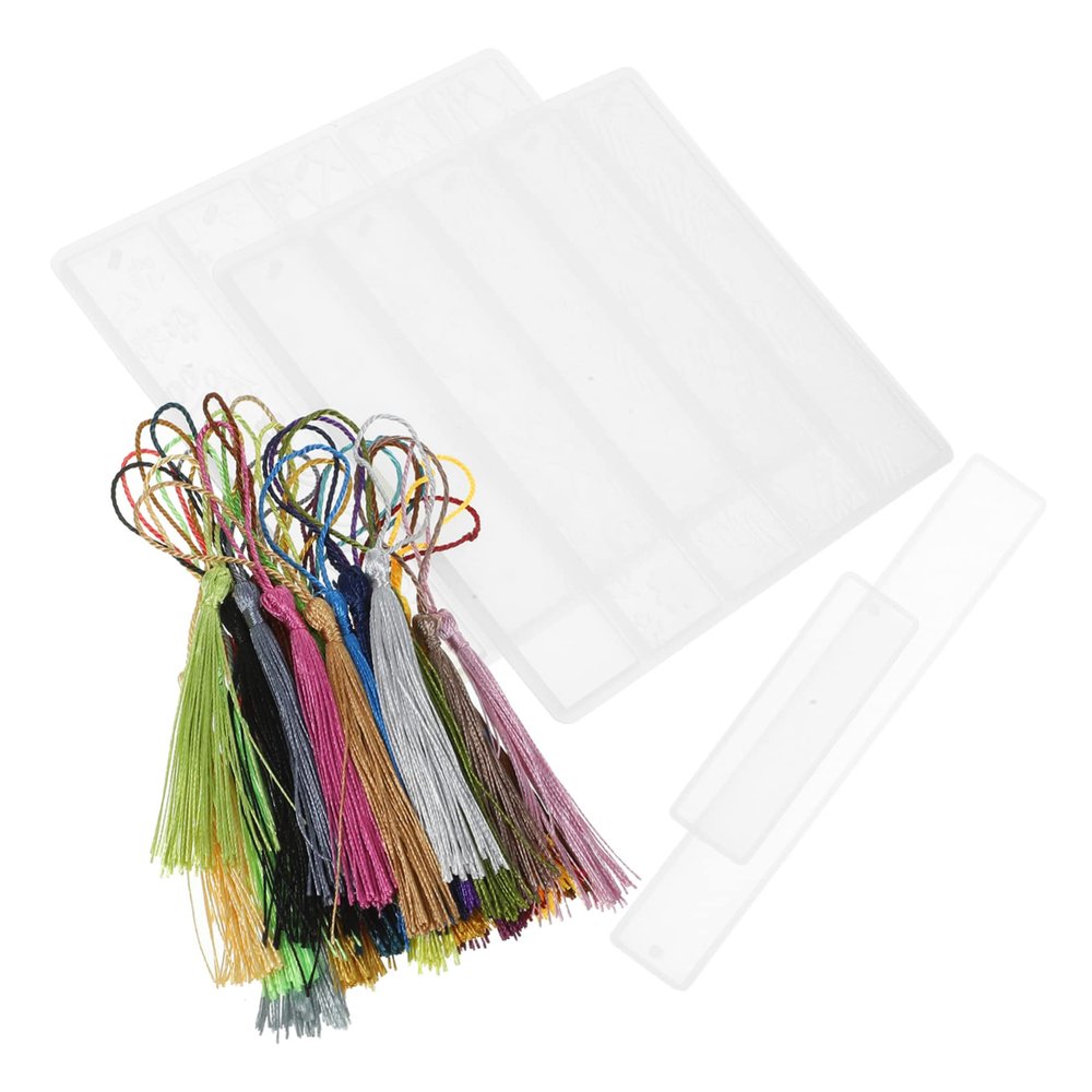 HOMSFOU 1set DIY Bookmark Making Tools Epoxy Resin Bookmark Molds Silicone Blank Book Mark Molds