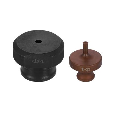 HARFINGTON Hydraulic Hole Punch Die 4mm Round Hole 40Cr Steel Electric Punching Kit for MHP-20 JP-20 Electric Punching Machine, Burgundy & Black
