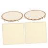CORHAD 4pcs Natural Wood Crochet Basket Bases for DIY Crafts Mini Weaving Board Holes for Handmade Cross Stitch and Bag Decoration view 1