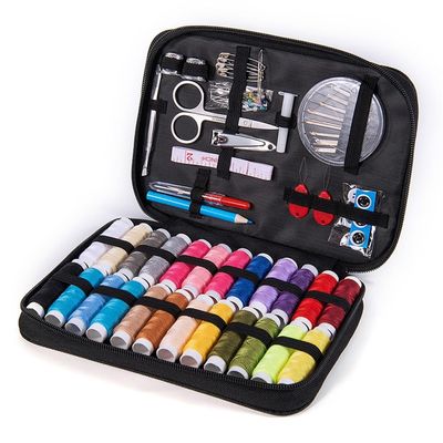 HIONJIN 24 Rolls of Thread Sewing Box Set Multifunctional Sewing Kit Sewing Sewing Thread Box Storage Box