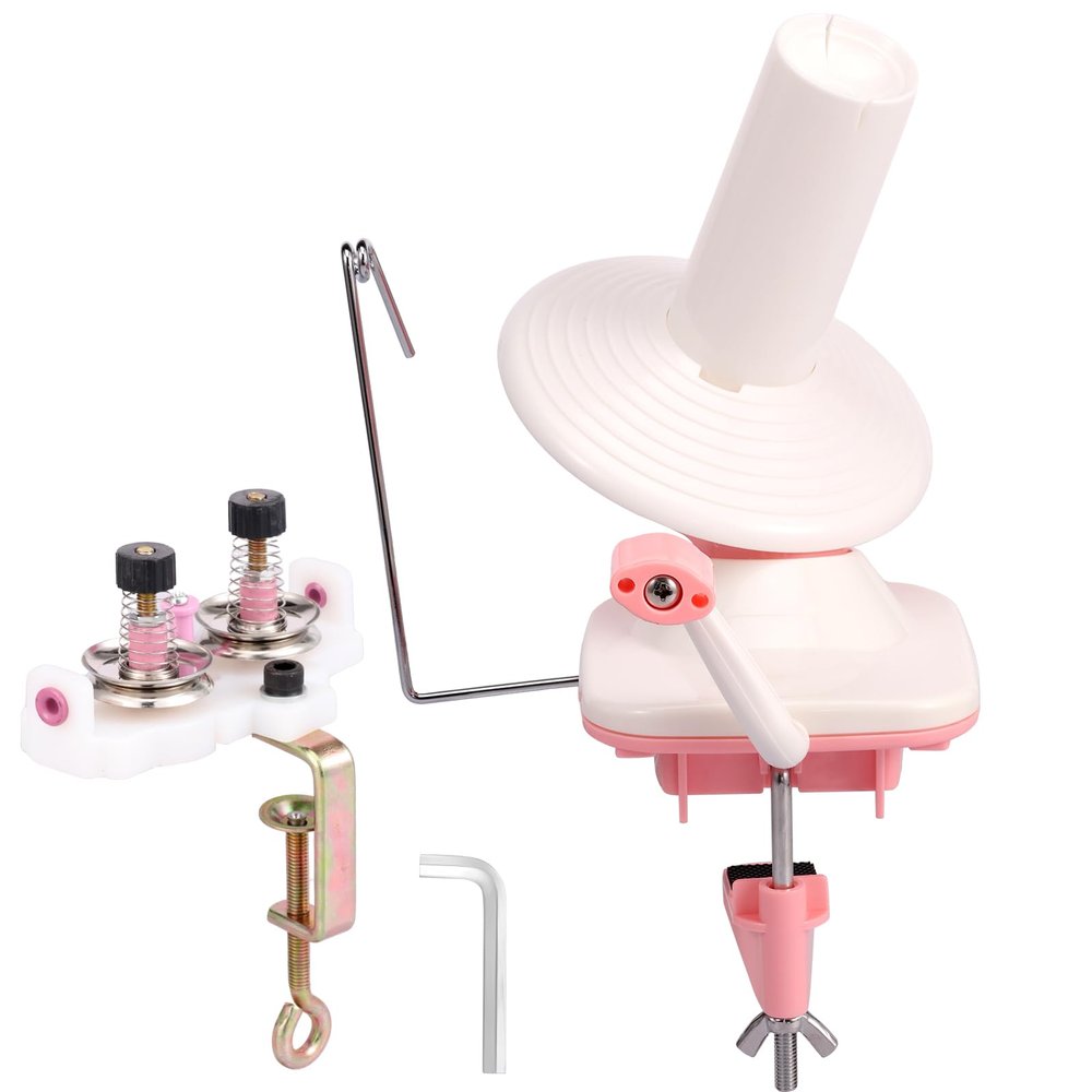 ABS Plastic Yarn Ball Winder W Double Head Guide Lightweight Low Noise Crocheting Ball Winder for Knitting Enthusiast