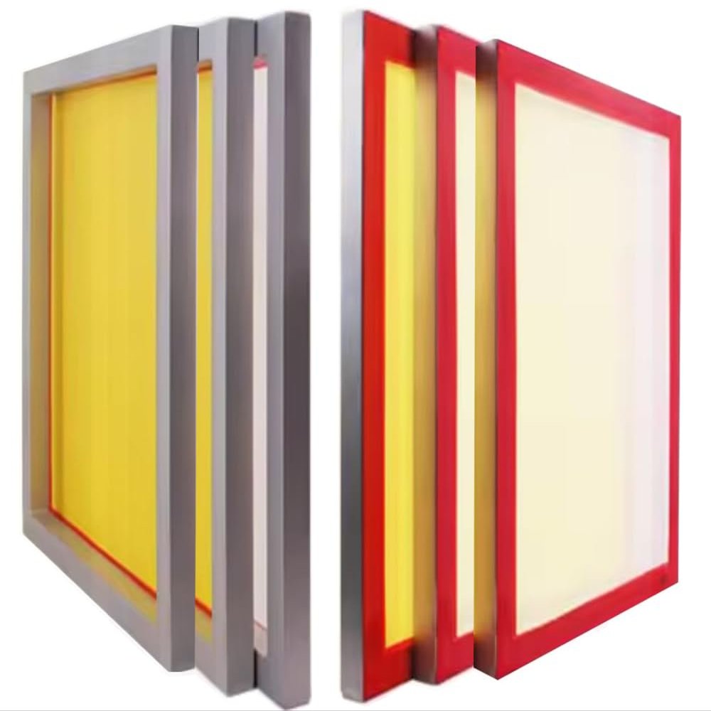 Silk Screen Printing Frames 8 Pcs 23 x 31 Stretched with High Tension 90 White Mesh, Made In Canada, Frame Built with 1.5" x 1.5" Aluminum Tubing