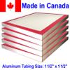 Silk Screen Printing Frames 8 Pcs 23 x 31 Stretched with High Tension 90 White Mesh, Made In Canada, Frame Built with 1.5" x 1.5" Aluminum Tubing view 2