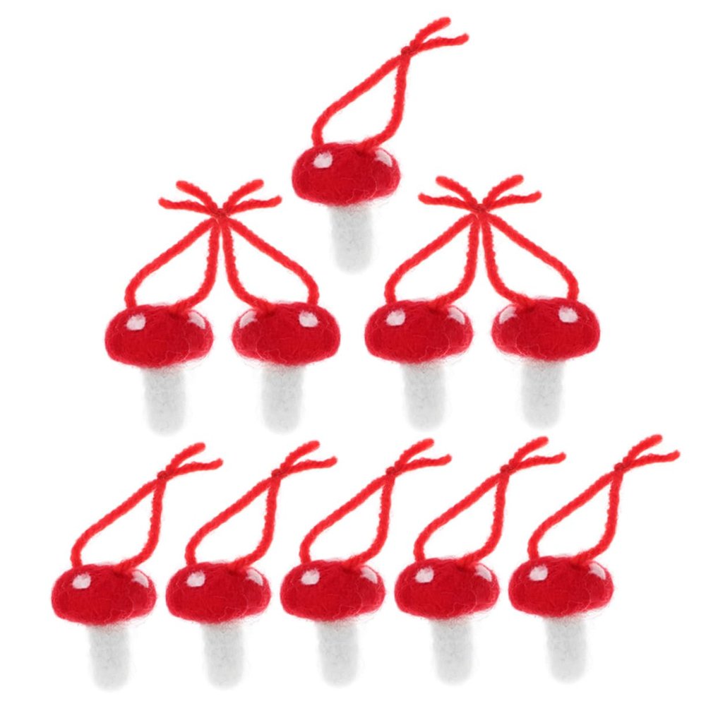 CORHAD 10pcs Mushroom Kit Felt Mushroom Ornaments DIY Garland Headpiece Arts Crafts Materials