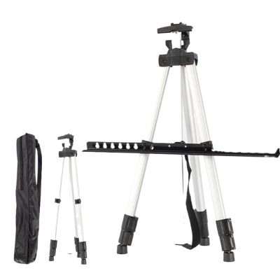 Painting Tripod EaselAdjustable Art Easel Portable Shrinkable,Foldable Tripod,Height Adjustable,Art Supplies Sketch Tools,160cm Height for Painting(Silvery)