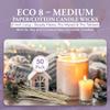50 Pack | Jess Mae ECO 8 Candle Wicks | 6 Inch | Pre-Tabbed & Pre-Waxed | Cotton Paper-Core Wicks with Metal Sustainer Tabs | for Soy, Paraffin, Beeswax, Coconut & Gel | Medium Container Wick view 3