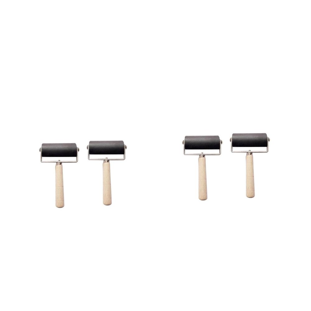 Artibetter 4pcs Rubber Roller for Printmaking Stamping Tool Ink Roller Easy to Use Craft Projects