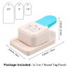 BAOFALI 3-in-1 Round Tag Punch 1.5/2/2.5 Inches Banner and Tag Shape Lever Action Craft Punch for Gift Tag Craft Tag Paper Crafting Scrapbooking DIY Arts Crafts 3.5x5.9x2.6inch view 2