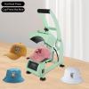 Hat Heat Press Machine for Caps 5.59*3.78Inch Sublimation Transfer Press 2-in-1 Hat Heat Press Timer & Temperature Control Curved Element Clamshell Design Transfer Machine for Printing (light green) view 3