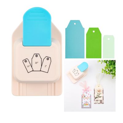 BAOFALI 3-in-1 Angled Tag Punch 1.5/2/2.5 Inches Banner and Tag Shape Lever Action Craft Punch for Gift Tag Craft Tag Paper Crafting Scrapbooking DIY Arts Crafts 3.5x5.9x2.6inch