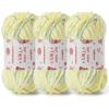3x100g Fluffy Velvet Chenille Yarn for Crocheting and Knitting, 3x87.4yd Baby Yarn for Crocheting Soft, Crochet Chunky Yarns Amigurumi Yarns (3 Greenish Yellow) view 1