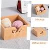 DOITOOL Handwoven Square Wooden Yarn Bowl Lid Crochet Yarn Holder Storage Container French Knitting Dolly Makeup Organizer Box view 3