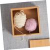 DOITOOL Handwoven Square Wooden Yarn Bowl Lid Crochet Yarn Holder Storage Container French Knitting Dolly Makeup Organizer Box view 4
