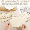 MECCANIXITY 4Pcs Wooden Basket Bottom, 5.91" Round Blank Natural Wood Base Solid Crochet Basket for DIY Craft Weaving Making Supplies Home Decor view 4