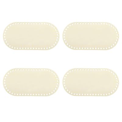 MECCANIXITY 4Pcs Wooden Basket Bottom, 4.92x9.84" Oval Blank Natural Wood Base Solid Crochet Basket for DIY Craft Weaving Making Supplies Home Decor