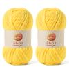 2 Pack Chunky Chenille Yarn for Crocheting, Baby Yarn for Crocheting Soft Blanket, 174.9 yds /7 oz Crochet Yarn, Bulky 5 Amigurumi Yarns, Fluffy Velvet Yarns for Knitting Crafts (2 Light Yellow) view 1