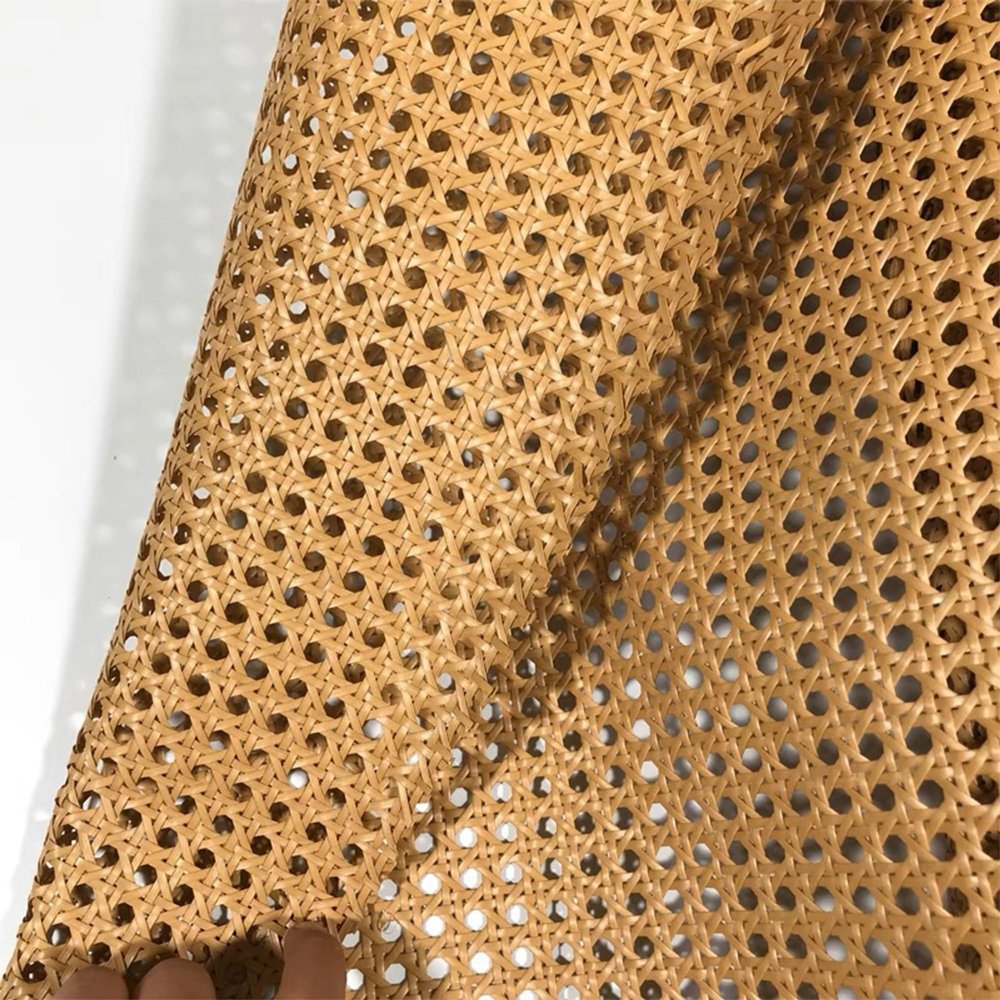 Rattan Cane Webbing Roll: Rattan Roll Caning Material for Caning Projects, Plastic Woven Open Mesh Cane for DIY Furniture Repair Rattan Sheet for Chairs Cabinet Door Dresser Beds Decor (Coffee)