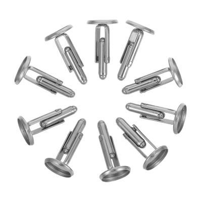 Veemoon 10pcs Stainless Steel Cufflink Blanks for Men Diy Round Cabochon Base Trays Elegant Accessory for Groomsmen and Formal Attire Easy Assembly Cufflinks for Special Occasions
