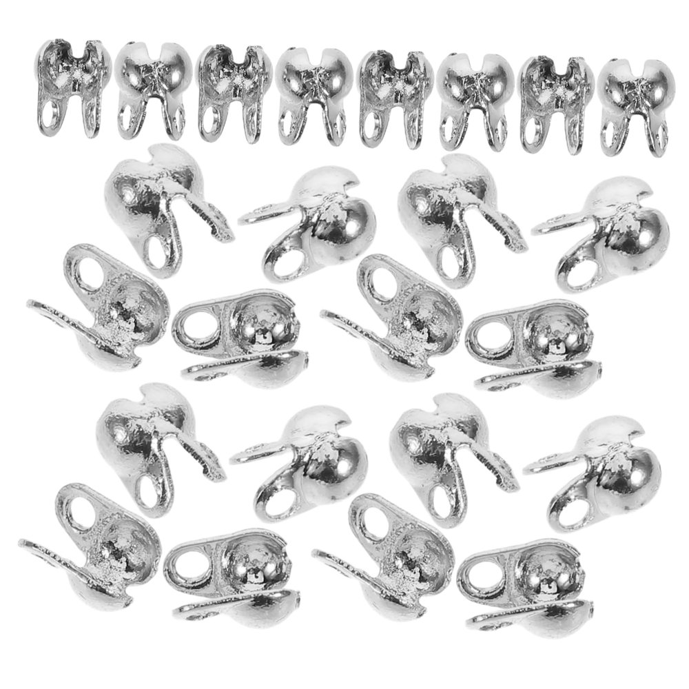 PLAFOPE 150pcs Metal Bead Covers for Jewelry Making End Buckles Crimp Bead Knot Covers Clamps for DIY Bracelets Necklaces