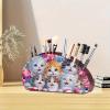 BAYUNOE DIY Diamond Art Painting Storage Box Versatile Organizer for Craft Sundries Beauty Storage Box Wooden Fan-Shaped Tabletop Ornament for Home and Office Organization-Cat03 view 2