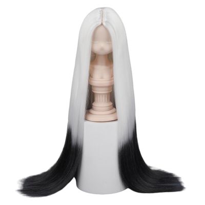 SISON BENNE Doll Wig, Gradient Long Straight Without Bangs Hair for 1/3 1/4 1/6 BJD SD Dolls Toys (1/3 (Head C. 22-23cm),2#)