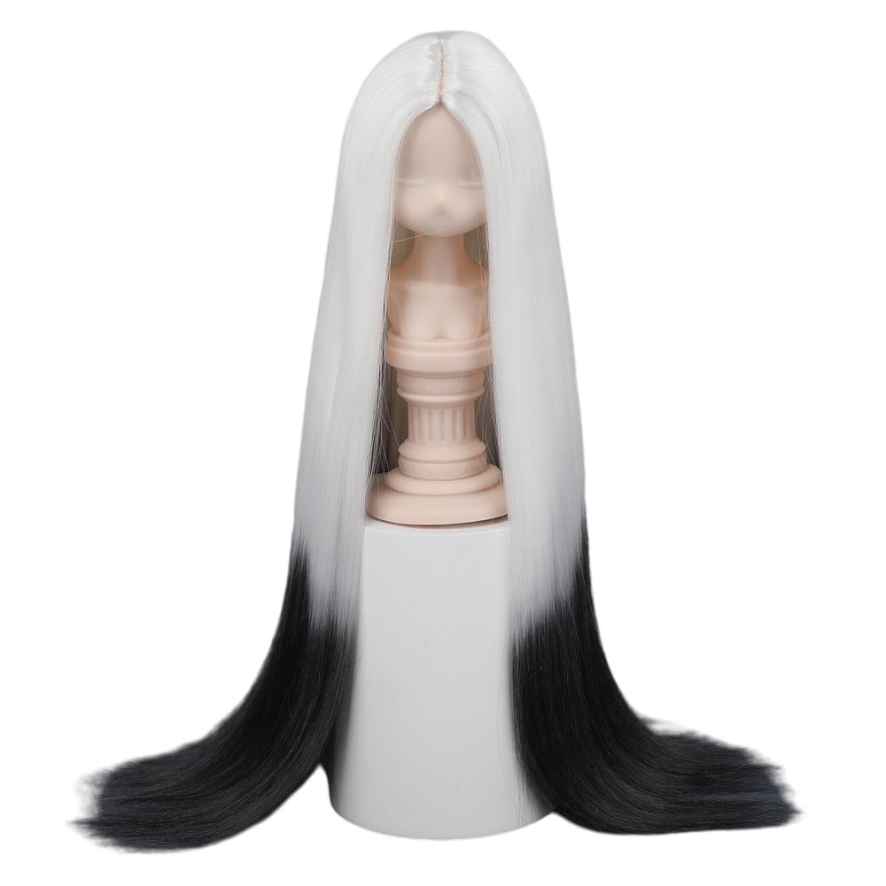 SISON BENNE Doll Wig, Gradient Long Straight Without Bangs Hair for 1/3 1/4 1/6 BJD SD Dolls Toys (1/3 (Head C. 22-23cm),2#)