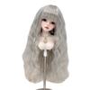 SISON BENNE Doll Wig, Soft Long Deep Curly Hair for 1/3 1/4 1/6 BJD SD Doll with Bangs (1/4 (Head C. 18-19.5cm),Silver Gray) view 1
