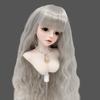 SISON BENNE Doll Wig, Soft Long Deep Curly Hair for 1/3 1/4 1/6 BJD SD Doll with Bangs (1/4 (Head C. 18-19.5cm),Silver Gray) view 2