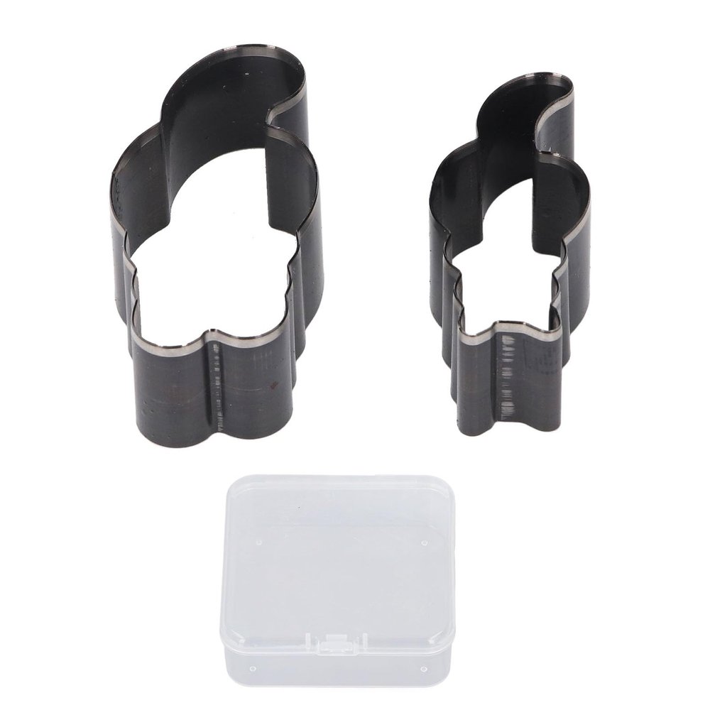 Hollow Punch Cutter Leather Craft Punching Die Set Alloy Steel Cat Shape Cutting Tool for Leatherworking Projects 55mm 65mm 2PCS