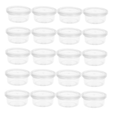 Angoily 20pcs Mini Round Storage Boxes Transparent Plastic Organizers for Clay Craft Supplies Small Parts Sealed Design Prevents Drying Space Saving Durable Containers