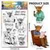 CHGCRAFT Highland Cattle Working Pattern Clear Stamps Coffee Cups Cattle Anthropomorphic Transparent Embossing Silicone Stamp Seal for DIY Scrapbooking and Card Making Paper Craft Decor 6.3 4.3 Inch view 2