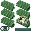 Aodaer 6 Pieces Floral Foam Cage with Floral Foam for Fresh and Artificial Flowers Rectangle Dry and Wet Flower Cage Bowl Holder for Wedding, Home and Garden Arrangement Decorations view 1