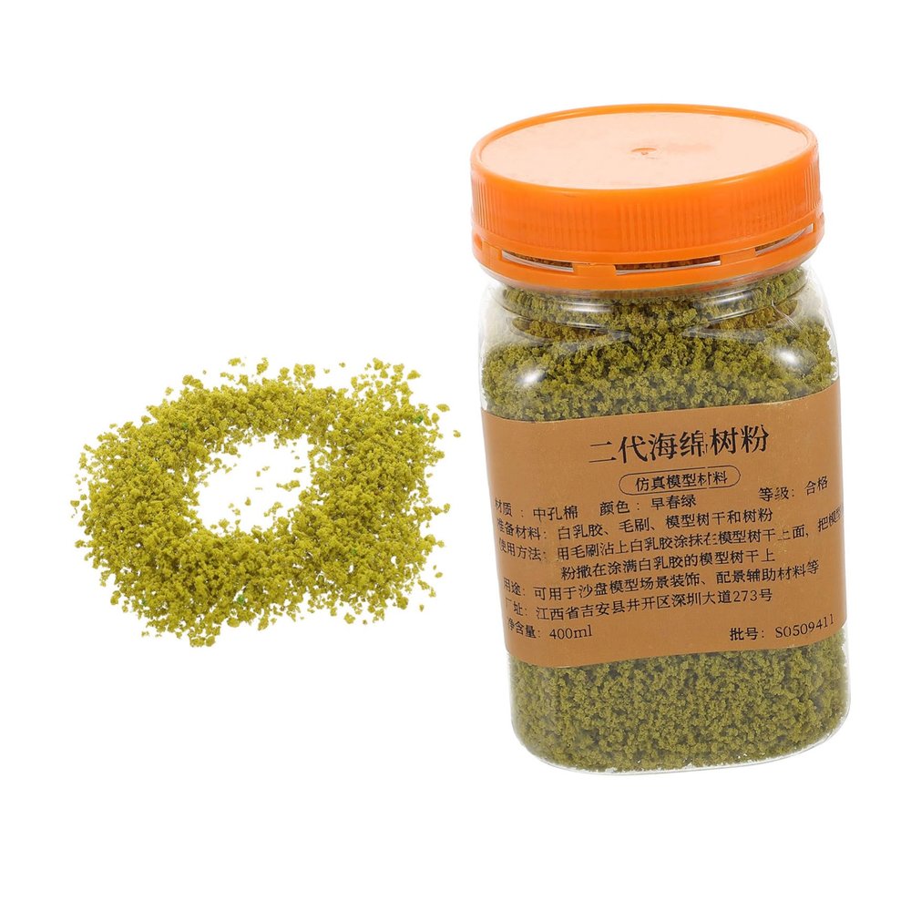 DIYEAH DIY Miniature Crafting Sponge Tree Powder Olive Green Dressing Moss Decoration for Realistic Model Building Landscape Decor for Creative Projects