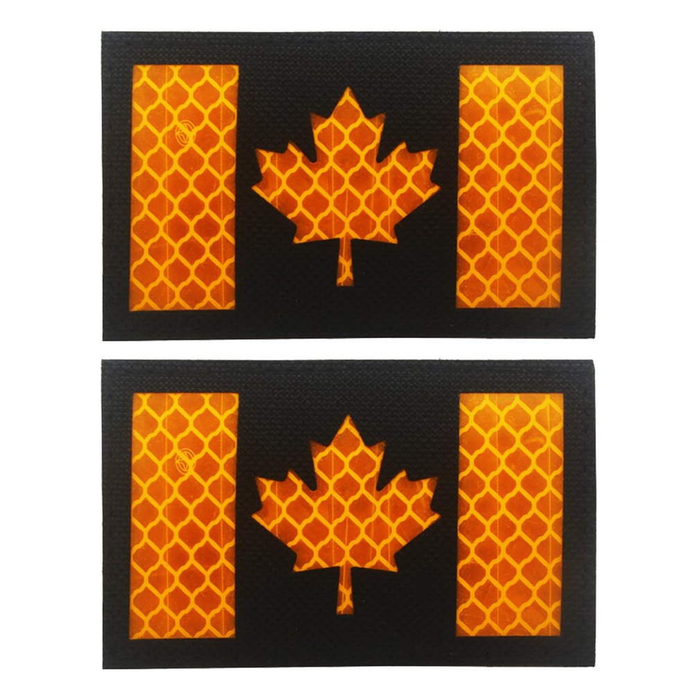 EmWoot Canada Flag Patches Reflective Morale Patch Hook and Loop