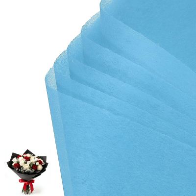 PATIKIL 20 Sheets Cotton Wrapping Flower Paper, Tissue Waterproof Floral Bouquet Wrapping Paper Korean Paper for Bouquets for Florist DIY Crafts Wedding Birthday Gift, Sky Blue