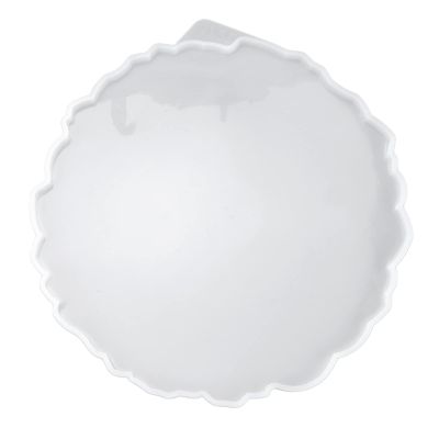 Large Round Resin Tray Mold, Irregular Silicone Serving Tray Geode Agate Mold Fruit Tray Silicone Casting Mould for Coaster, Fruit Board, Dessert Dish