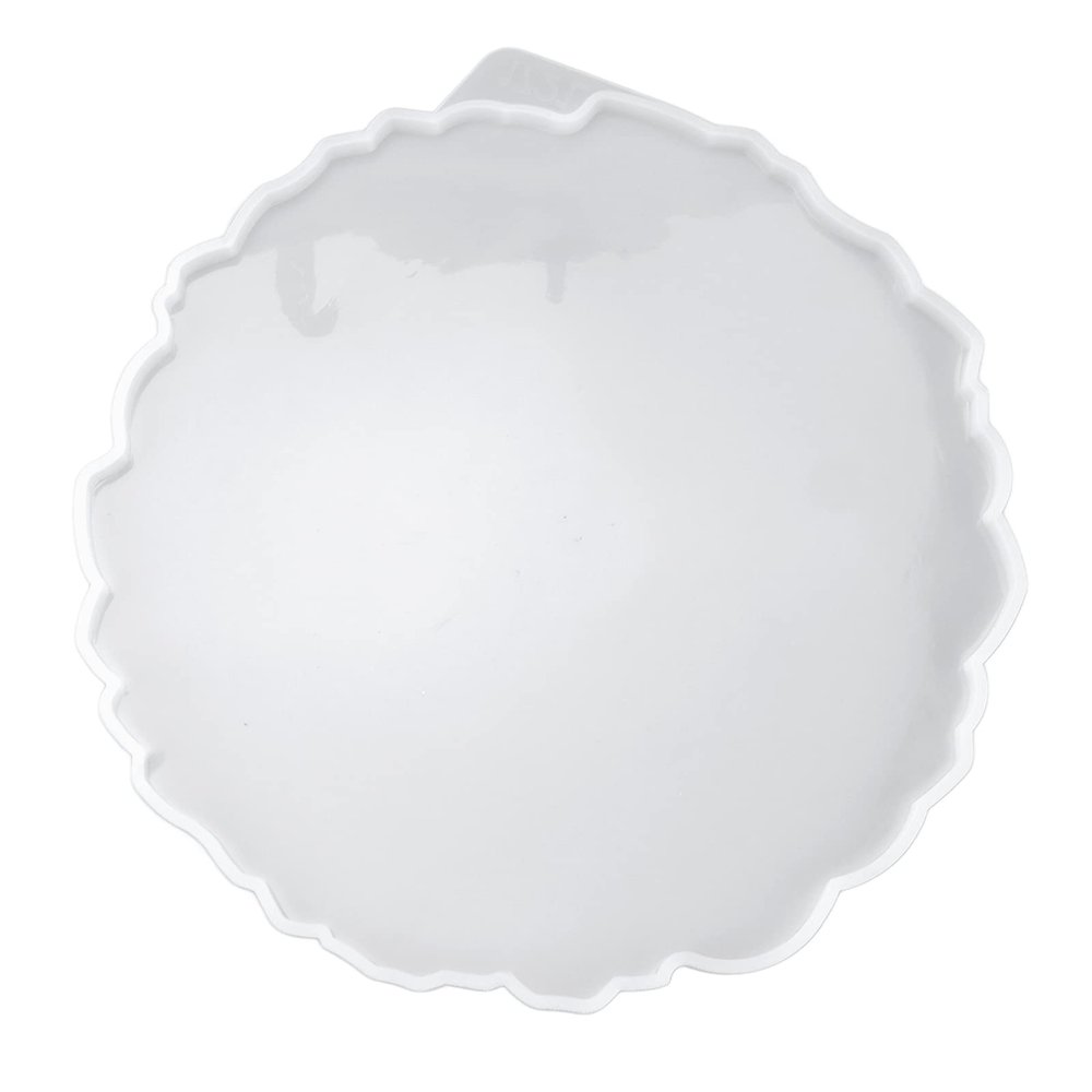 Large Round Resin Tray Mold, Irregular Silicone Serving Tray Geode Agate Mold Fruit Tray Silicone Casting Mould for Coaster, Fruit Board, Dessert Dish
