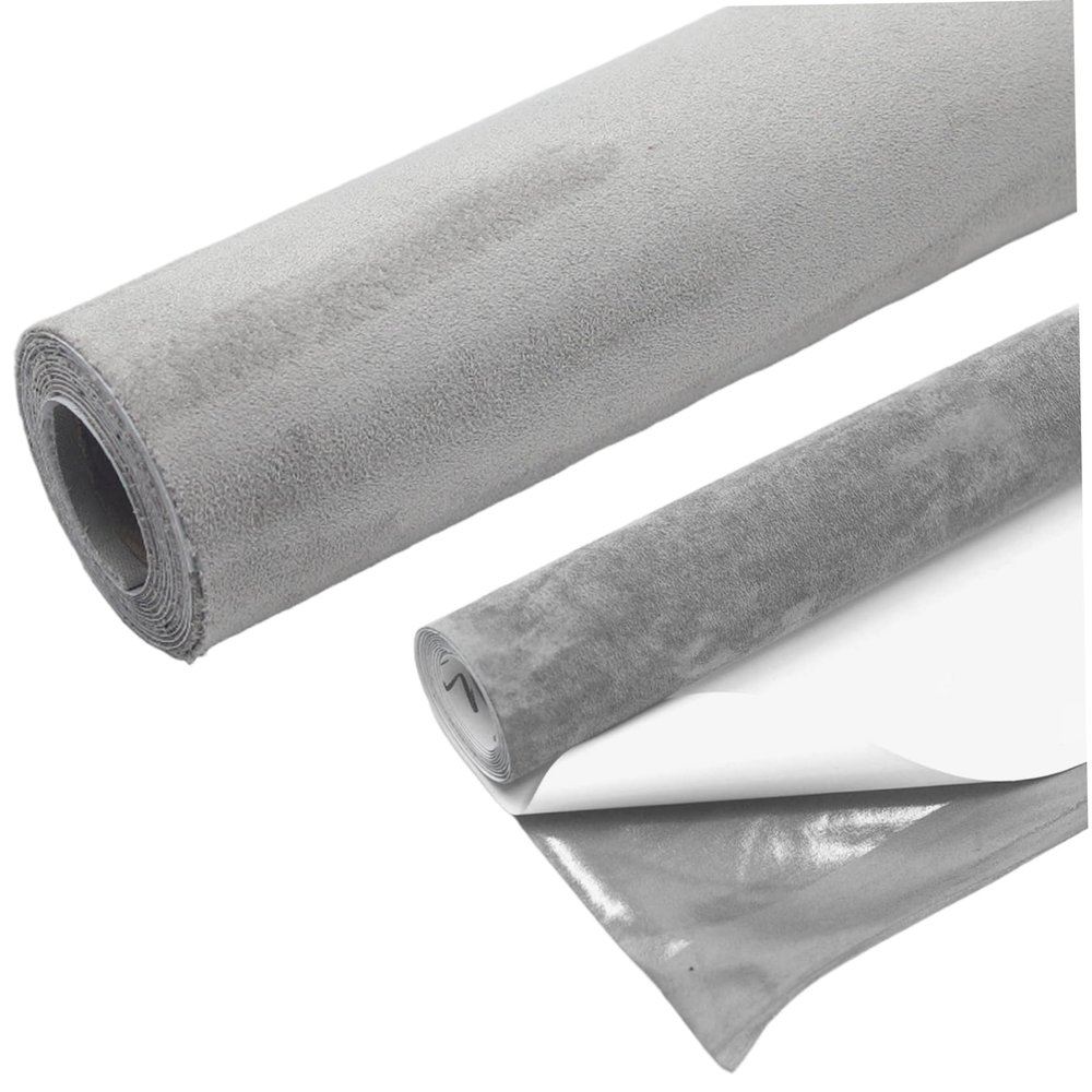 Nirelief Suede Wrap Car Interior, 20x59 Inch Stretchable Suede Fabric, Self-Adhesive Grey Vehicle Wrap for Car/Truck/SUV/RV Vehicle