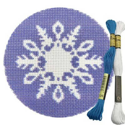 Howie's Christmas Needlepoint Needlepoint Kits, 18CT Printed Embroidery Pattern Starter Kits, Stamped Patterns Canvas Kits(Snowflake3,4x4inch)
