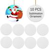 10 PCS Ceramic Sublimation Ornament Blanks Bulk 3 Inch White Round Crafts DIY Personalized Printed Christmas Home Porcelain Paintable Decorate view 1