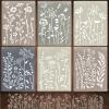 6-Piece Wildflower Stencil for Painting - Large Reusable Floral Design for DIY Furniture Decor | Modular Stencil Kit for Wood, Walls & Home Art view 1