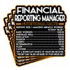 (4Pcs) Financial Reporting Manager Vinyl Decal Sticker Nutritional Facts Quote for Laptops, Water Bottles, Cars Gift for Coworker, Office, Birthday, Christmas Waterproof Vinyl Sticker view 1