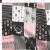 Fabric Pink Cheater Quilt Deer Woodland Baby Girl Wild and Free Cabincore Printed on Chiffon Fabric by the Yard - Upholstery Home Decor Bottomweight Apparel view 2