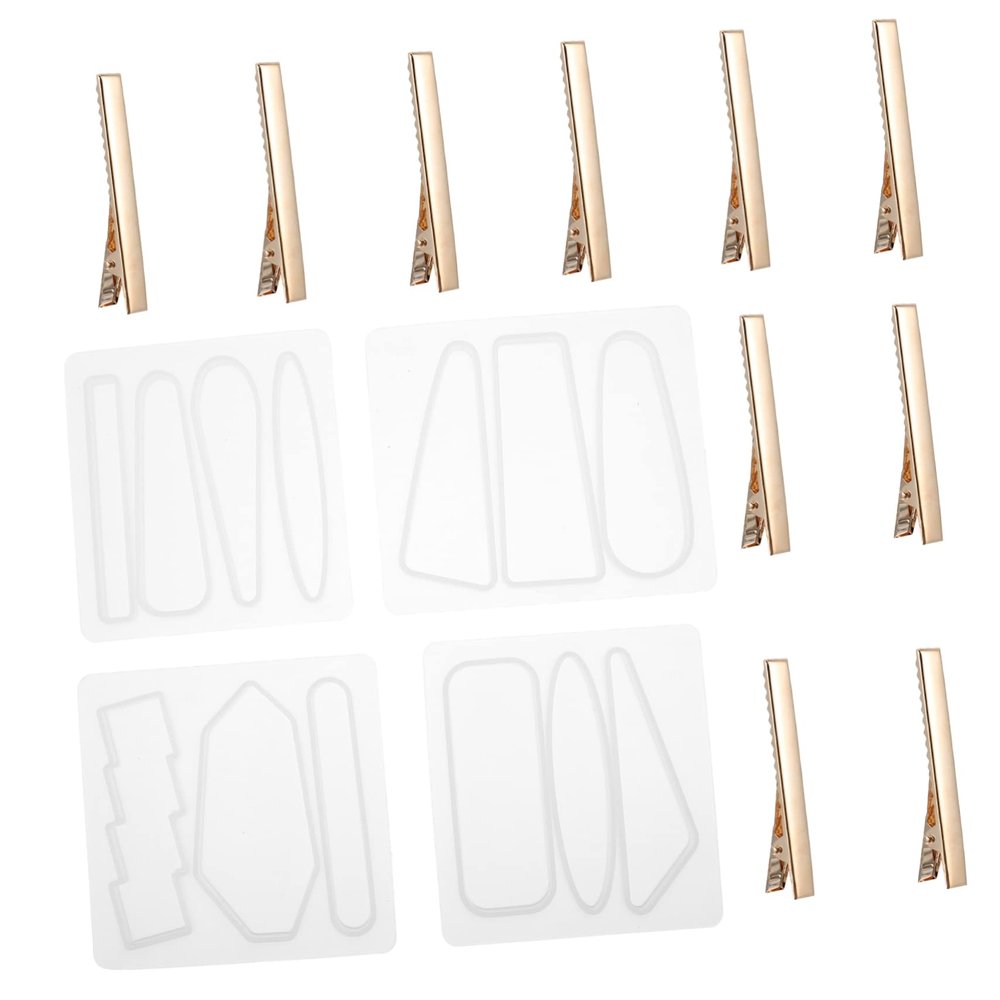 Angoily 14pcs Silicone Epoxy Hair Clip Mold Set for DIY Crafts for Jewelry Making and Resin Art Projects