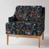 Fabric Victorian Botanical Garden Honeybees Chinoiserie Jewel Tones Printed on Basketweave Cotton Canvas Fabric Fat Quarter - Upholstery Home Decor Bottomweight Apparel view 2