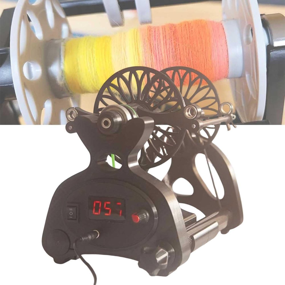 RENJJPBO 12v Automatic Yarn Winder with Digital Display,Maximum Speed 1800rpm,Suitable for Wool, Silk, Fiber and Other Weaving,Yellow (Black)