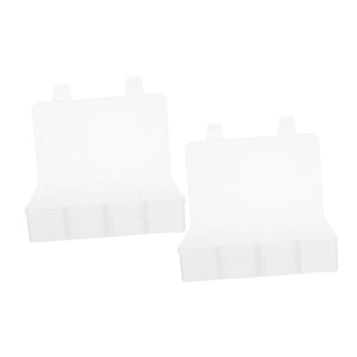 DIYEAH 2pcs Plastic Jewelry Organizer Box Compartment Clear Storage with Removable Dividers for Beads Crafts Fishing Gear and Small Items